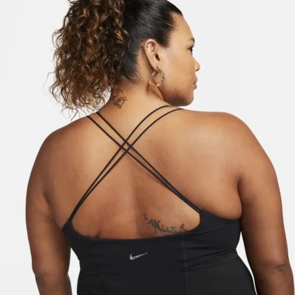 Yoga Nike Dri-Fit Tight Fit 3X Plus Luxe 7/8 Jumpsuit Black Strap Ribbed - Picture 4 of 10